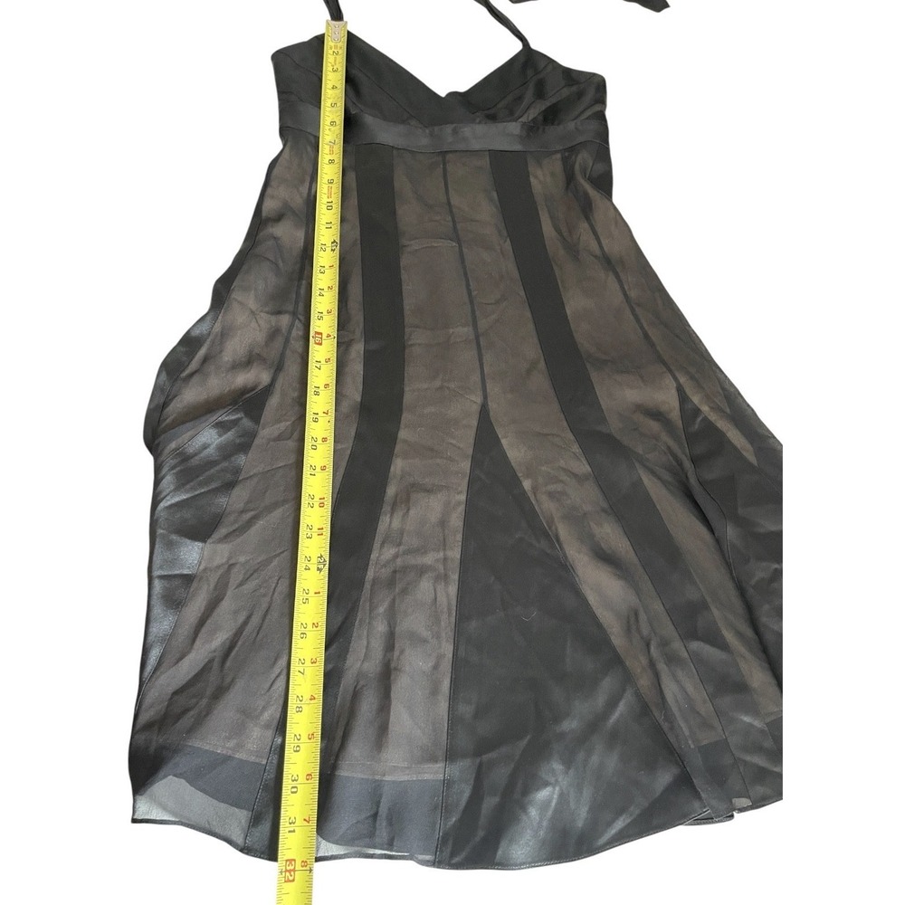 Y2K BCBG Maxazria 100% Silk Babydoll Halter Dress Whimsigoth 90s Minimalism Sz 4 - Picture 15 of 15